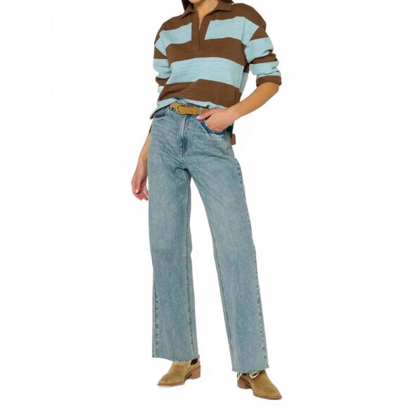 NEW VELVET HEART sailor pullover top in blue mist stripe - Picture 5 of 5